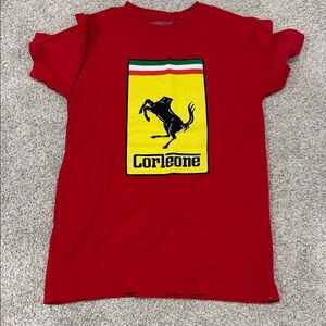 Red Short Sleeve Graphic Tee for Women